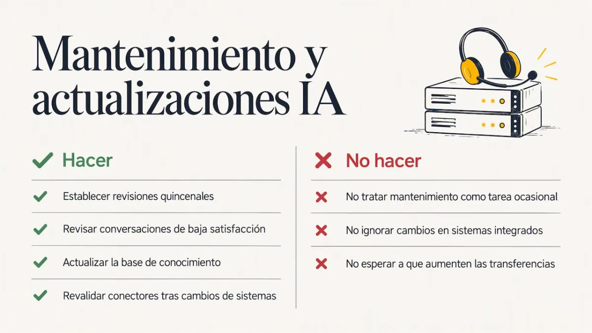 Mantenimiento y actualización continua de los agentes IA — overview diagram