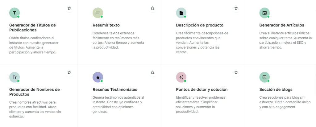 Vista de un panel de escritores IA